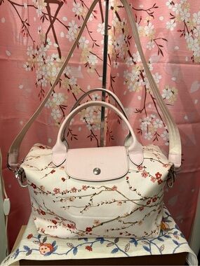 Longchamp Le Pliage Neo Sakura Cherry Blossom Tote Crossbody Small Pink